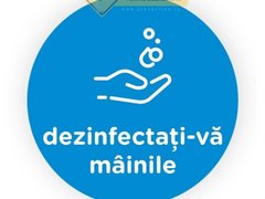 Semn albastru dezinfectati mainile